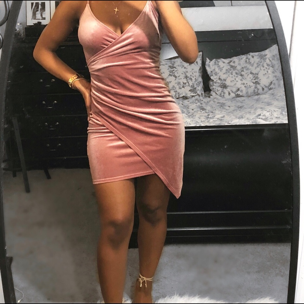 Blush A-symmetrical  mini dress
